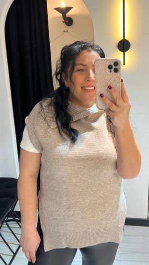 Dlvn Fermuar Yaka Süveter-Kahve