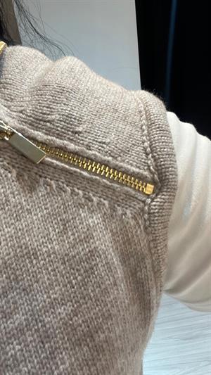 Dlvn Fermuar Yaka Süveter-Kahve