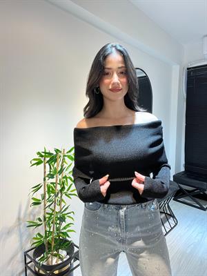 Dlvn Madonna Yaka Triko-Siyah