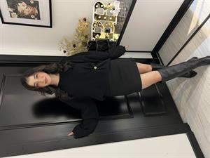 Dlvn Ön Düğme Det.Kazak-Siyah