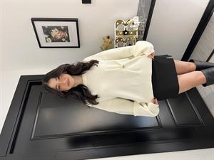 Dlvn Ön Düğme Det.Kazak-Ekru