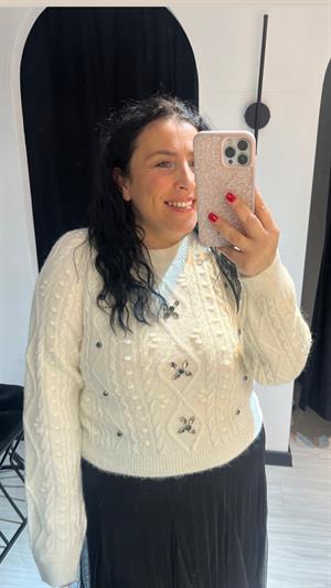 Dlvn Önü Taşlı Kazak-Ekru