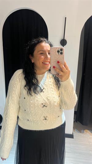 Dlvn Önü Taşlı Kazak-Ekru