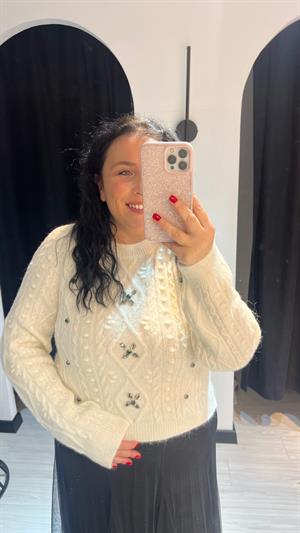 Dlvn Önü Taşlı Kazak-Ekru