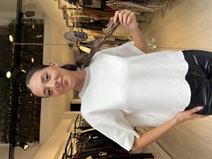 Dlvn Parlak Taş Aplikeli Kısa Kol-Ekru