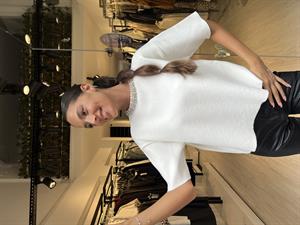 Dlvn Parlak Taş Aplikeli Kısa Kol-Ekru