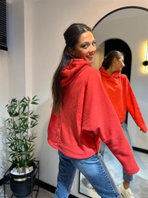 Düğme Detaylı Sweat-NarÇiçeği