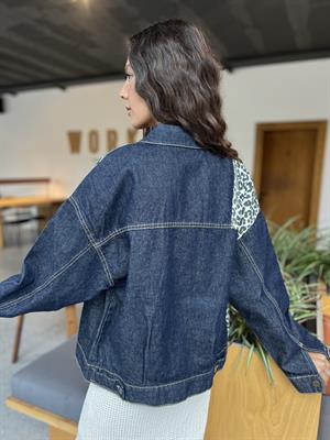 Fırst Leopar Kot Ceket-Lacivert