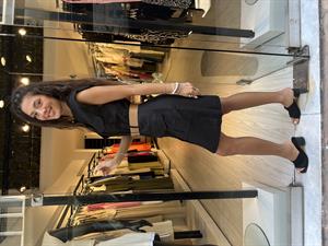 Flw Ham Keten Kemerli  Elbise-Siyah