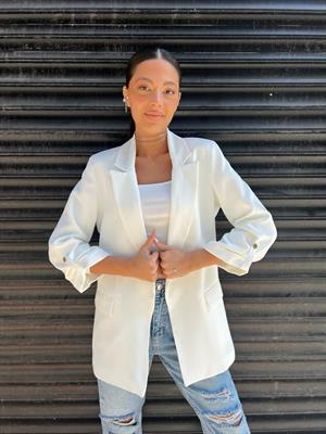 Frst Duble Kol Ceket-Beyaz