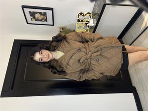 Kapitone Kürklü Mont-Kahve