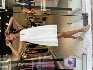 Keten Fisto Elbise- Beyaz