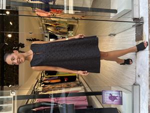 Keten Fisto elbise -Siyah