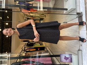 Keten Fisto elbise -Siyah