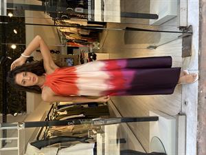 Key.Taşlı Yaka Elbise-Turuncu