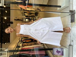 Key.Fermuarlı Askılı Elbise-Beyaz