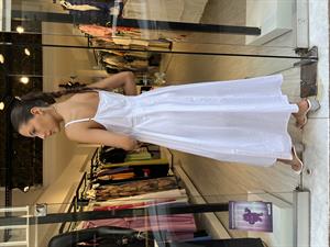 Key.Fermuarlı Askılı Elbise-Beyaz