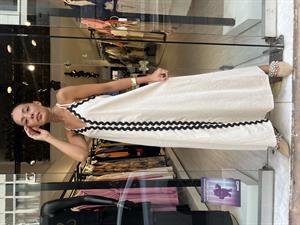 Key.Biyeli Boyundan Bağlamalı Elbise -Taş