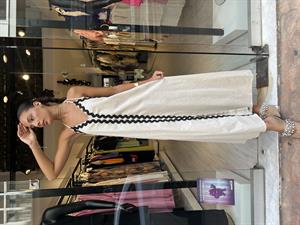 Key.Biyeli Boyundan Bağlamalı Elbise -Taş