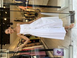 Key.Fermuarlı Askılı Elbise-Beyaz