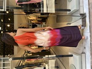 Key.Taşlı Yaka Elbise-Turuncu