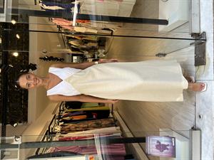 Key.Poplin Keten Elbise-Taş