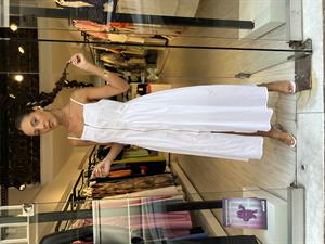 Key.Fermuarlı Askılı Elbise-Beyaz