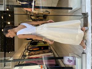 Key.Poplin Keten Elbise-Taş