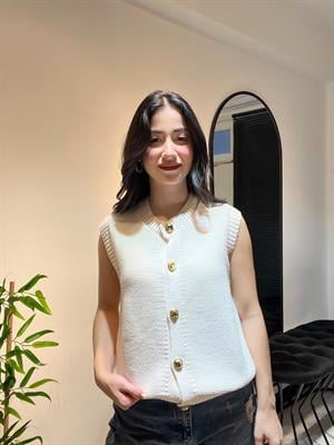 Key Triko Yelek-Ekru