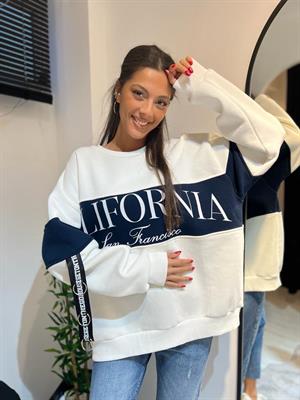 Kol Detaylı Sweat-Ekru 