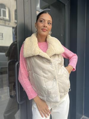 Kürklü Kısa Yelek- Taş