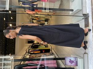 Omuzdan Bağlamalı Elbise-Siyah