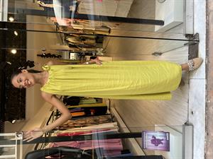 Omuzdan Bağlamalı Elbise-Yeşil