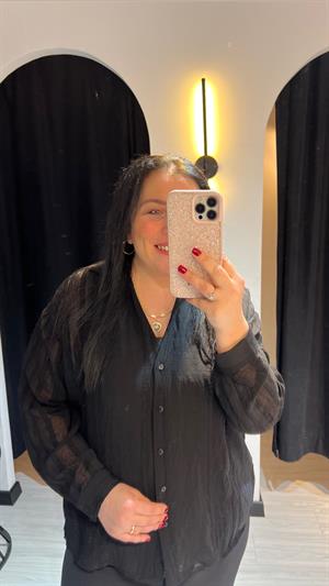 P.Transparan Gömlek-Siyah