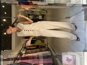 Paça Detaylı Yelek Takım-Bej