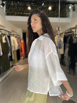 Perry Kısa Kollu Gömlek-Beyaz