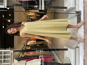 Pry V Yaka Elbise-Yeşil