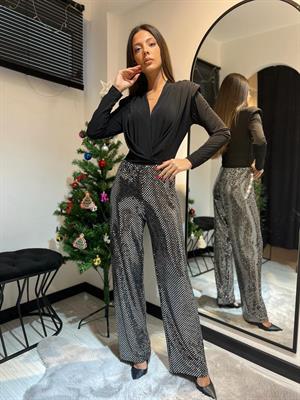 Pul Payet Pantolon-Siyah