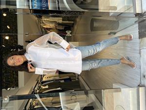 Q.Organze Tül Detaylı Gömlek-Beyaz