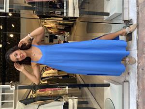 Q.Askılı Elbise-Mavi