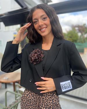 Q.Gül Det.Ceket-Leopar Kahve