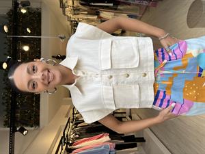 QCep Detaylı Yelek-Krem 