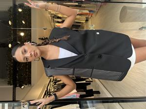 QÇizgi Detay Yelek-Siyah