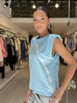 Quzu Vatkalı T-shirt - Mavi