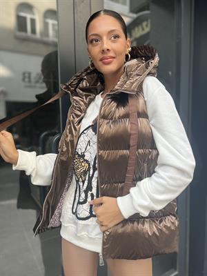 Rbn Parlak Yelek-Kahve