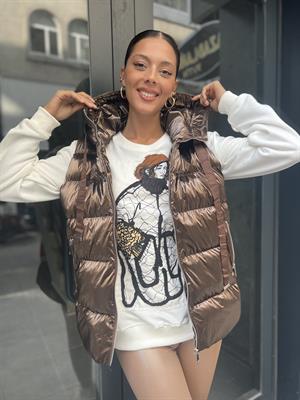 Rbn Parlak Yelek-Kahve