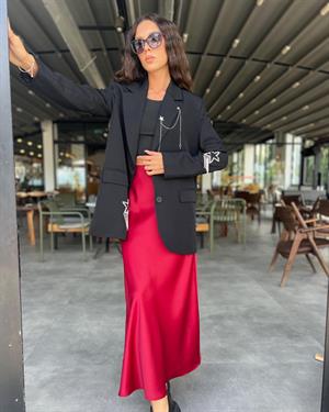 Rbn Taş Detaylı Ceket-Siyah