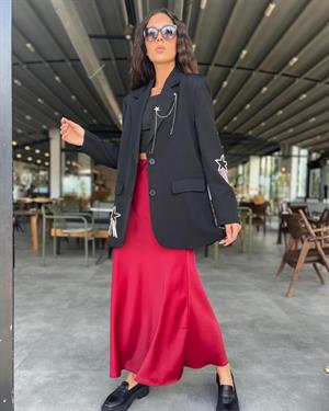 Rbn Taş Detaylı Ceket-Siyah