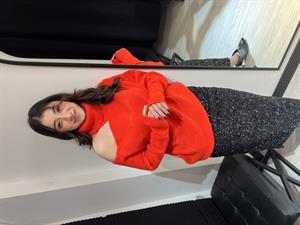 S.Boğazlı Omuz Detaylı Kazak-Kırmızı