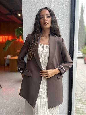 Şal Yaka Blazer Ceket-Kahve 
